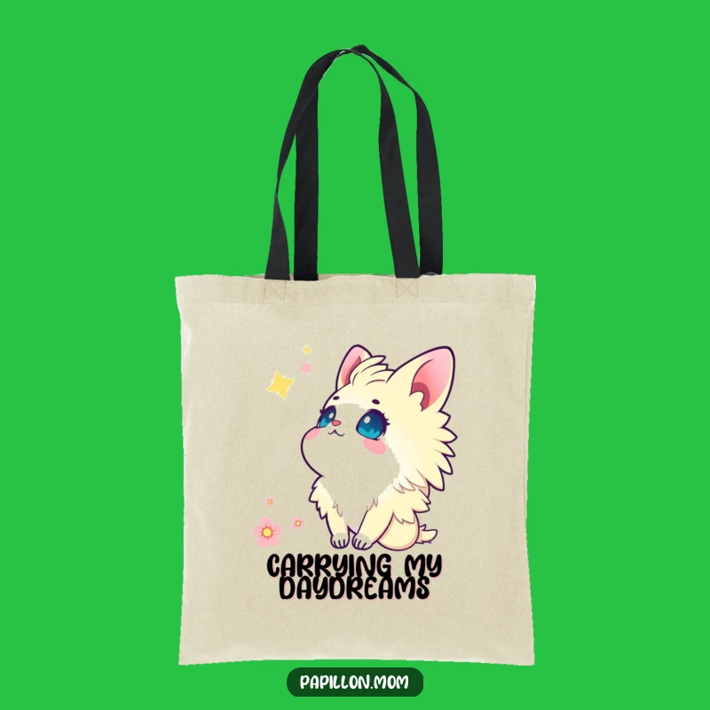 Funny Kawaii Papillon Tote Bag: Wonder-filled eyes, chic and practical funny gift.
