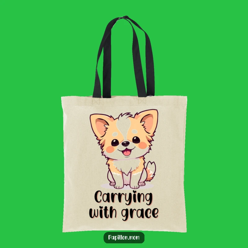 Funny Papillon Curtsy Tote Bag: Carry Your Charm with Humor!