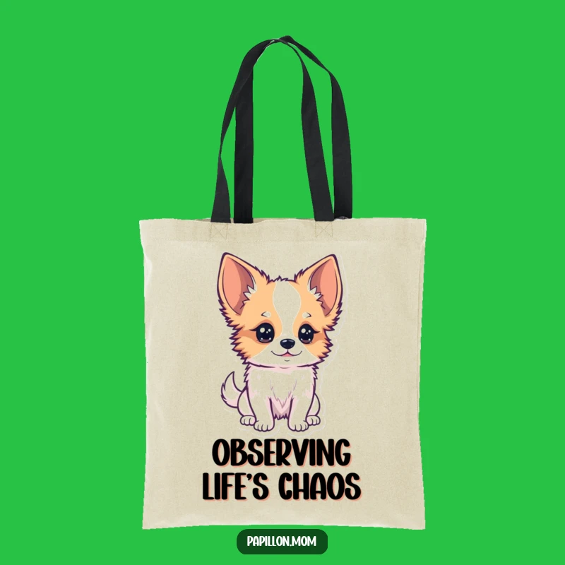 Funny Kawaii Papillon Dog Tote Bag: Carry Your Curiosity!