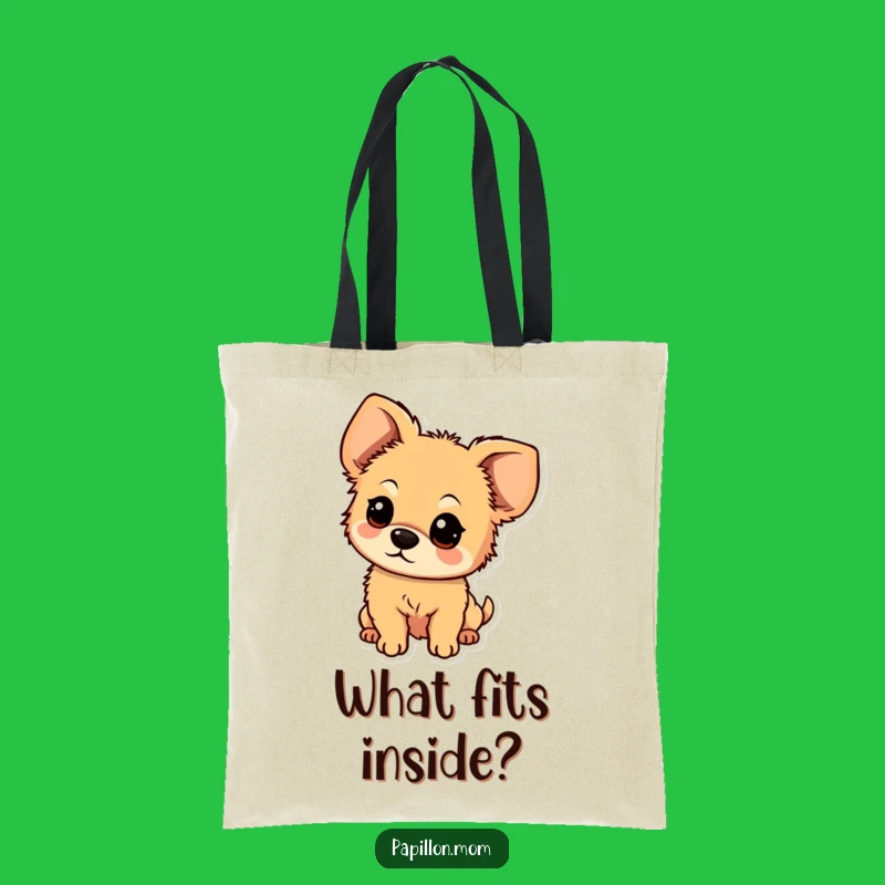 Funny Curious Fluffy Dog Ear Tote Bag: Carry Your Inquiries with Canine Style